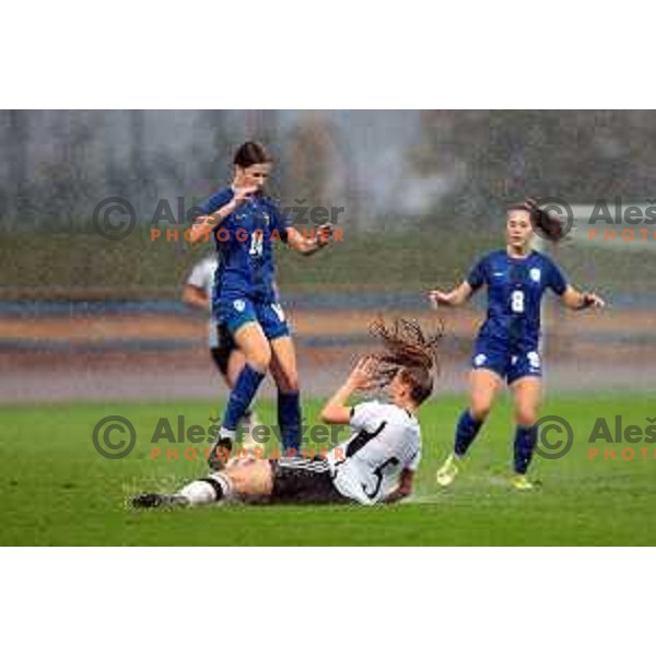 Jerca Plevel in action during European Women\'s Under 17 Championship 2023 round 1 match between Slovenia and Germany in Krsko, Slovenia on October 22, 2022