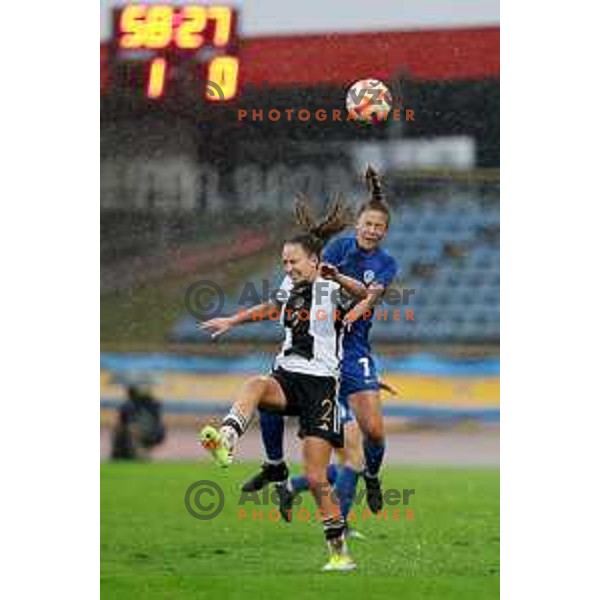Spela Gerbec in action during European Women\'s Under 17 Championship 2023 round 1 match between Slovenia and Germany in Krsko, Slovenia on October 22, 2022