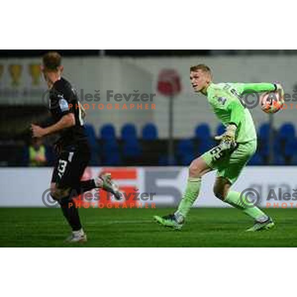 Matevz Vodisek in action during Prva Liga Telemach 2022-2023 football match between Gorica and Olimpija in Nova Gorica, Slovenia on October 23, 2022