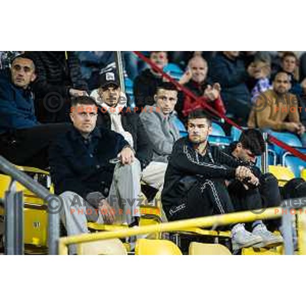 Josip Ilicic, Rok Kronaveter on spectator bench during Prva liga Telemach football match between Celje and Maribor in Arena z’dezele, Celje, Slovenia on October 29, 2022. Photo: Jure Banfi