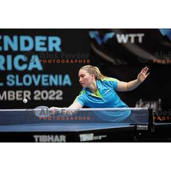 Lea Paulin during Women\'s singles qualifying first day for World Table tennis Contender Nova Gorica, Slovenia on October 31, 2022