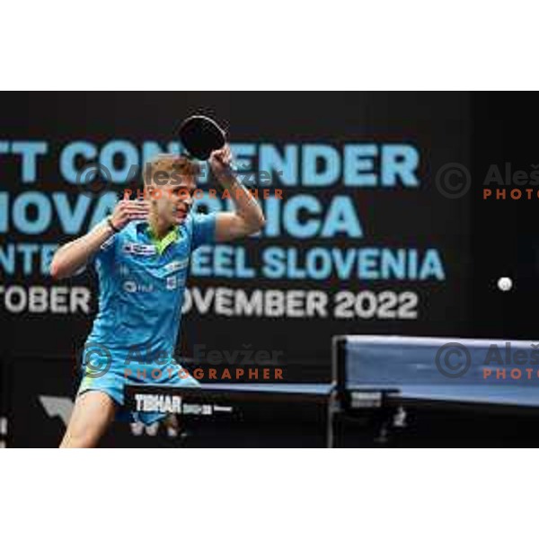 Peter Hribar during Men\'s singles qualifying first day for World Table Tennis Contender Nova Gorica, Slovenia on October 31, 2022