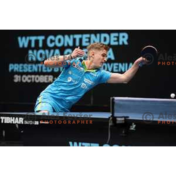 Peter Hribar during Men\'s singles qualifying first day for World Table Tennis Contender Nova Gorica, Slovenia on October 31, 2022