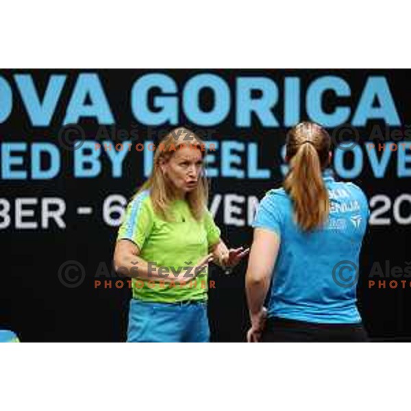 Coach Vesna Ojstersek during Women\'s singles qualifying first day for World Table tennis Contender Nova Gorica, Slovenia on October 31, 2022