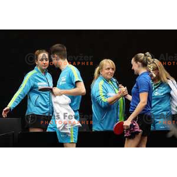 Ana Tofant, Deni Kozul, Andreja Ojstersek, Darko Jorgic and Vesna Ojstersek at World Table Tennis Contender Nova Gorica, Slovenia on November 3, 2022