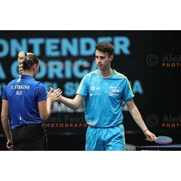Katarina Strazar and Deni Kozul compete at World Table Tennis Contender Nova Gorica, Slovenia on November 3, 2022