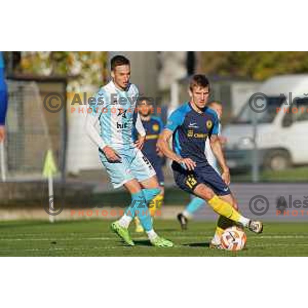 Miroslav Ilicic and Matic Vrbanec in action during Prva Liga Telemach 2022-2023 football match between Gorica and Celje in Nova Gorica, Slovenia on November 5, 2022