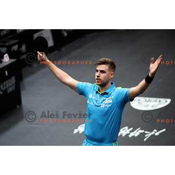 Darko Jorgic of Slovenia celebrates victory in semi-final of World Table Tennis Contender Nova Gorica, Slovenia on November 5, 2022
