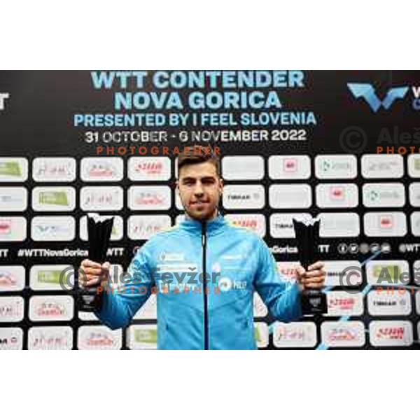 Darko Jorgic of Slovenia finalist of World Table Tennis Contender Nova Gorica, Slovenia on November 6, 2022