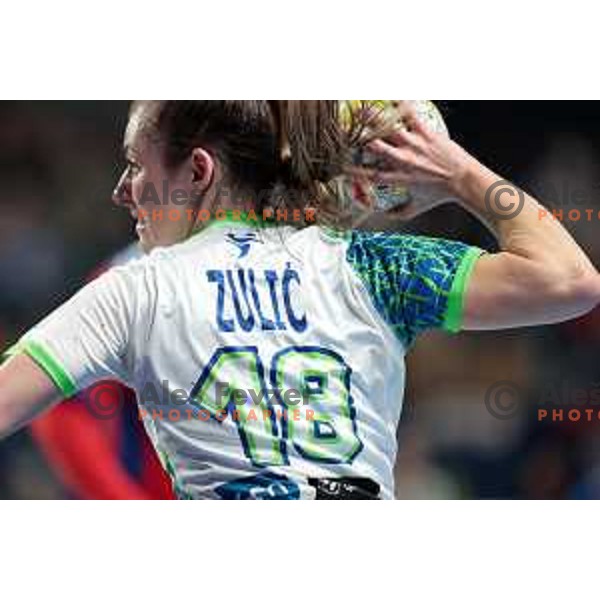 Nina Zulic in action during the handball match between Slovenia and Serbia at Women\'s EHF Euro 2022, Celje, Slovenia on November 8, 2022