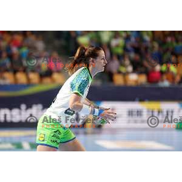 Ana Gros in action during the handball match between Slovenia and Serbia at Women\'s EHF Euro 2022, Celje, Slovenia on November 8, 2022