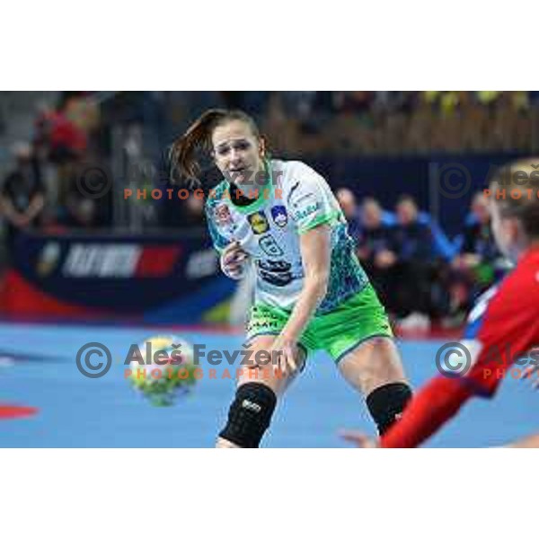 Ana Gros in action during the handball match between Slovenia and Serbia at Women\'s EHF Euro 2022, Celje, Slovenia on November 8, 2022