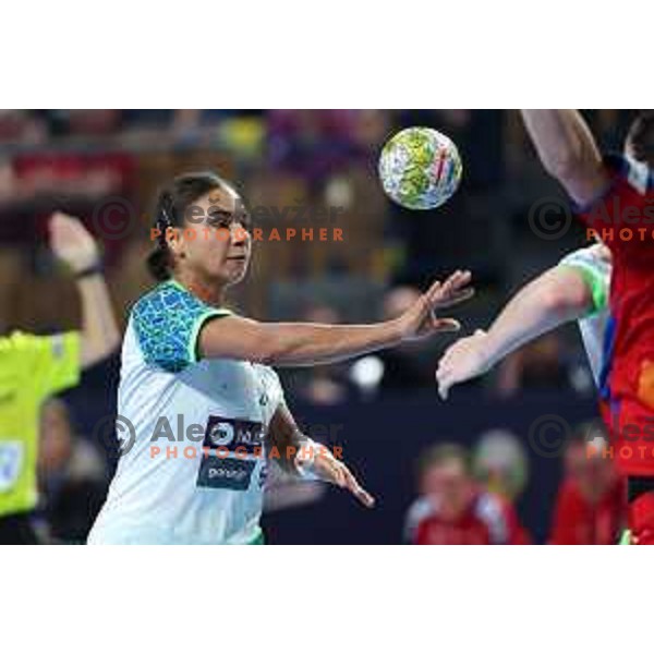 Elizabeth Omoregie in action during the handball match between Slovenia and Serbia at Women\'s EHF Euro 2022, Celje, Slovenia on November 8, 2022