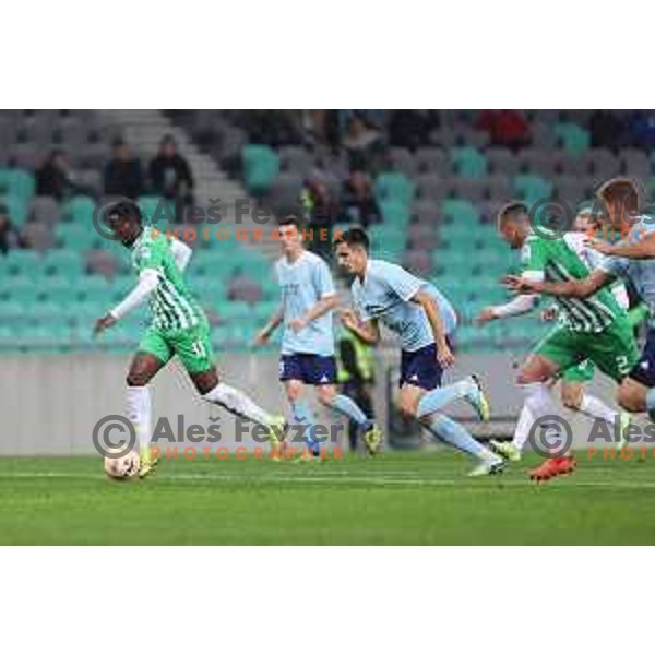Samuel Pedro scores swcond goal for Olimpija during Union Slovenian Cup football match between Olimpija and Avto Rajh Ljutomer in Ljubljana, Slovenia on November 9, 2022