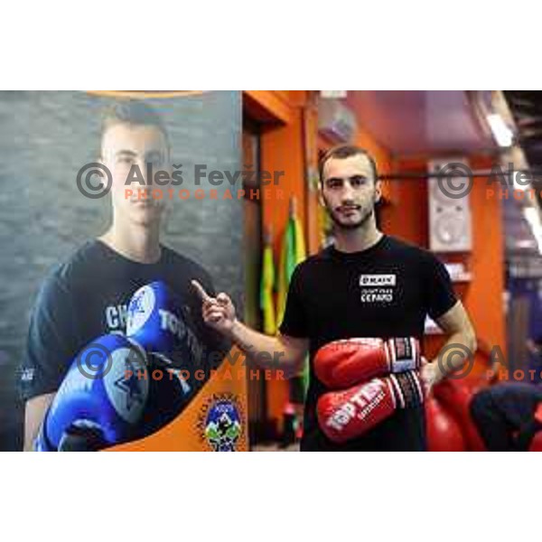 Ali Botonjic during kickbox practice session in Gepard Fight Club in Ljubljana, Slovenia on November 10, 2022