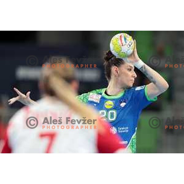 Alja Varagic in action during the handball match between Slovenia and Croatia at Women\'s EHF Euro 2022 in Ljubljana, Slovenia on November 10, 2022