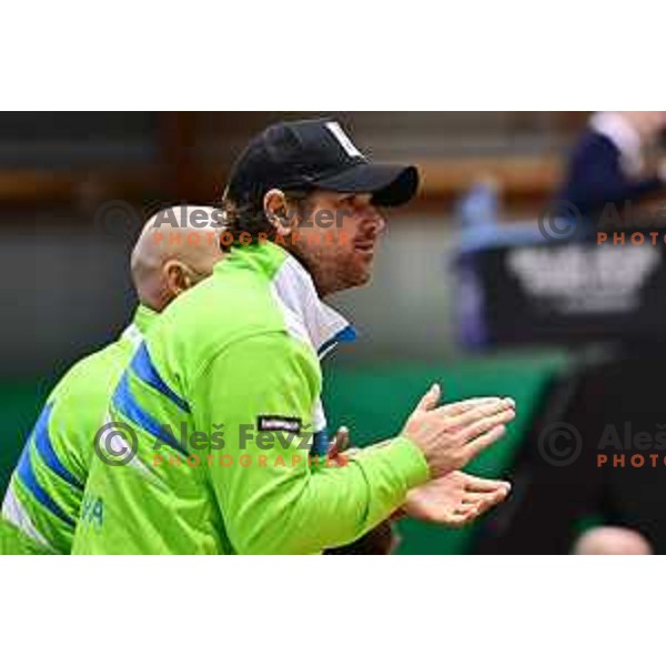 Blaz Kavcic during Tennis match between Slovenia and China at Billie Jean King Cup in Velenje, Slovenia on November 11, 2022