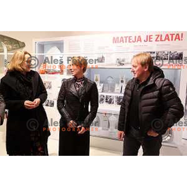 Jana Babsek, Mateja Svet and Bojan Krizaj in Trzic sports Museum, Trzic Slovenia on November 11, 2022