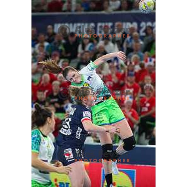 Ana Gros in action during the handball match between Slovenia and Norway at Women\'s EHF Euro 2022 in Ljubljana, Slovenia on November 14, 2022