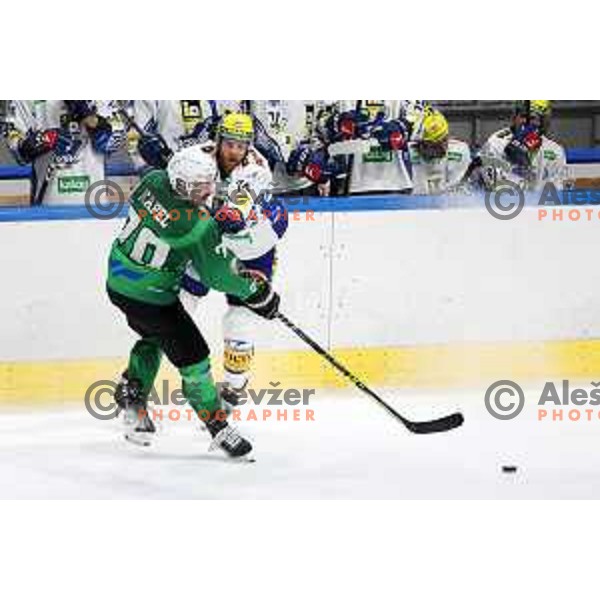 Rok Kapel of SZ Olimpija in action during IceHL ice-hockey match between SZ Olimpija (SLO) and VSV (AUT) in Tivoli Hall, Ljubljana, Slovenia on November 23, 2022