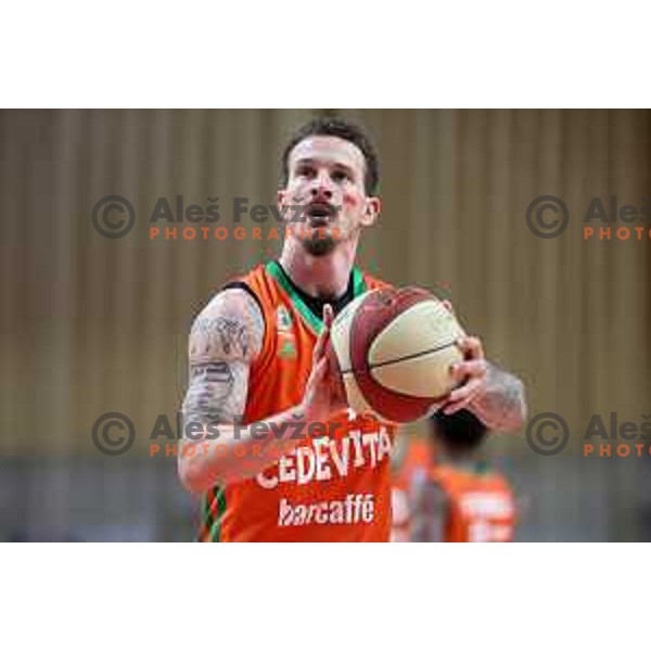 Josh Adams in action during ABA league 2022-2033 regular season match between Cedevita Olimpija and Zadar in Ljubljana, Slovenia on November 26, 2022