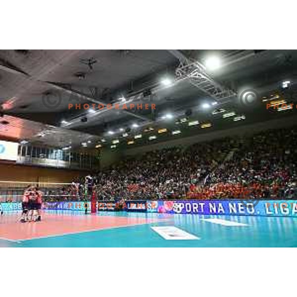in action during CEV Champions League volleyball match between ACH Volley (SLO) and Ziraat Ankara (TUR) in Ljubljana, Slovenia on November 30, 2022 