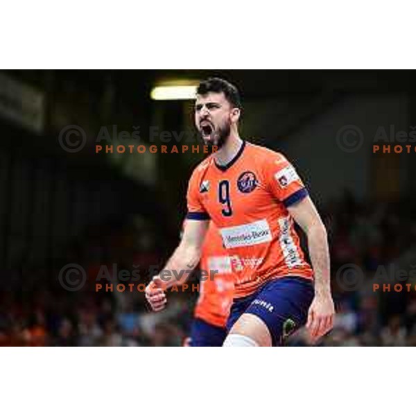 Vuk Todorovic in action during CEV Champions League volleyball match between ACH Volley (SLO) and Ziraat Ankara (TUR) in Ljubljana, Slovenia on November 30, 2022