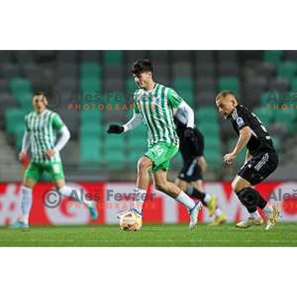 Agustin Doffo in action during Prva Liga Telemach 2022-2023 football match between Olimpija and Mura in SRC Stozice, Ljubljana, Slovenia on December 8, 2022 