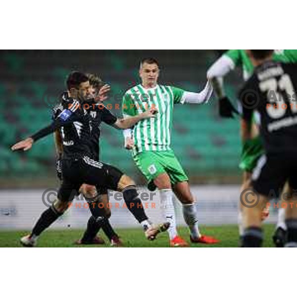 Pascal Estrada in action during Prva Liga Telemach 2022-2023 football match between Olimpija and Mura in SRC Stozice, Ljubljana, Slovenia on December 8, 2022 