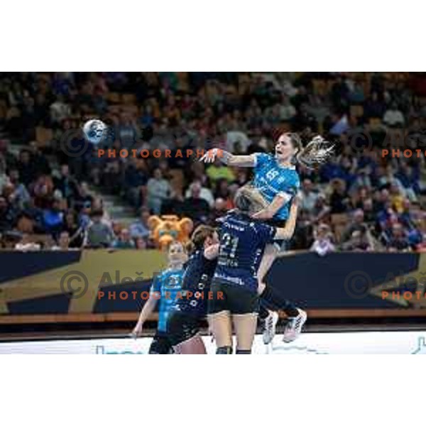 In action during EHF Women’s Champions league match between Krim Mercator (SLO) and BBM Bietigheim (GER) in Ljubljana, Slovenia on January 8, 2023 