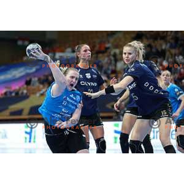 In action during EHF Women’s Champions league match between Krim Mercator (SLO) and BBM Bietigheim (GER) in Ljubljana, Slovenia on January 8, 2023