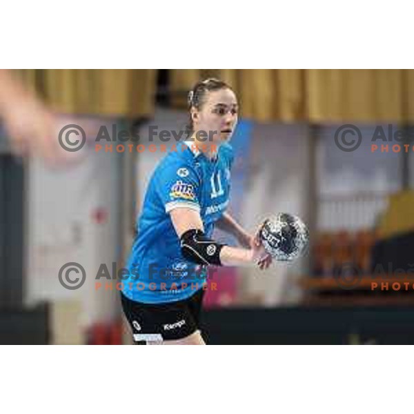 In action during EHF Women’s Champions league match between Krim Mercator (SLO) and BBM Bietigheim (GER) in Ljubljana, Slovenia on January 8, 2023