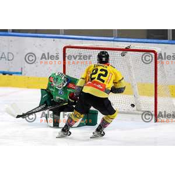 Zan Us of SZ Olimpija during IceHL ice-hockey match between SZ Olimpija (SLO) and Vienna Capitals (AUT) in Tivoli Hall, Ljubljana, Slovenia on January 8, 2023