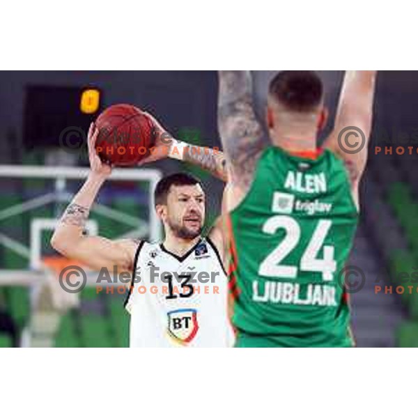 Andrija Stipanovic in action during basketball match between Cedevita Olimpija (SLO) and Cluj Napoca (ROM) in 7days EuroCup 2022-2023, played in Stozice Arena, Ljubljana, Slovenia on January 18, 2023