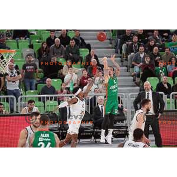 Josh Adams in action during basketball match between Cedevita Olimpija (SLO) and Cluj Napoca (ROM) in 7days EuroCup 2022-2023, played in Stozice Arena, Ljubljana, Slovenia on January 18, 2023 