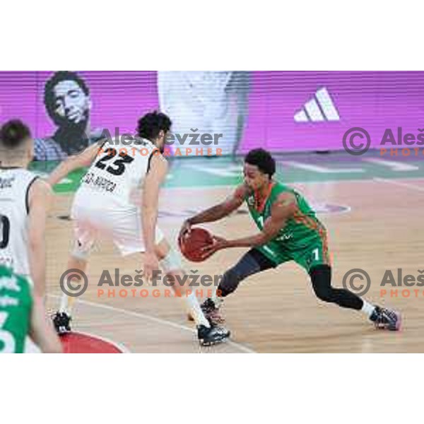 in action during basketball match between Cedevita Olimpija (SLO) and Cluj Napoca (ROM) in 7days EuroCup 2022-2023, played in Stozice Arena, Ljubljana, Slovenia on January 18, 2023