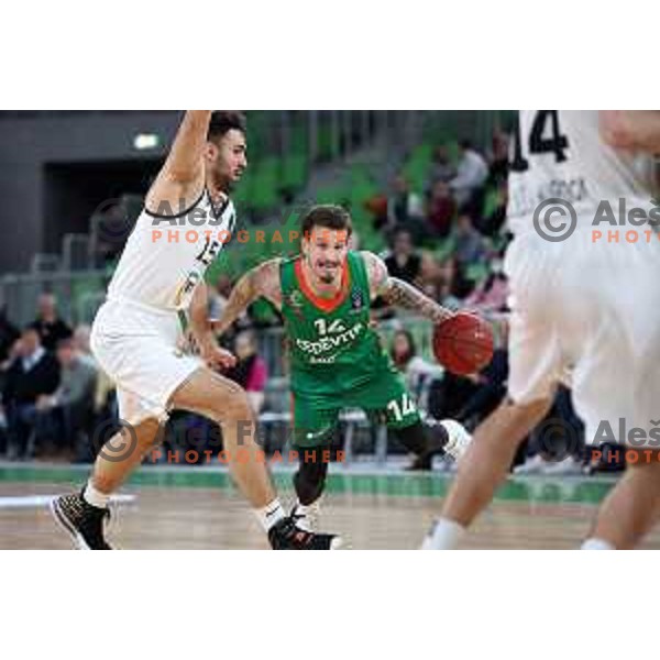 Josh Adams in action during basketball match between Cedevita Olimpija (SLO) and Cluj Napoca (ROM) in 7days EuroCup 2022-2023, played in Stozice Arena, Ljubljana, Slovenia on January 18, 2023 