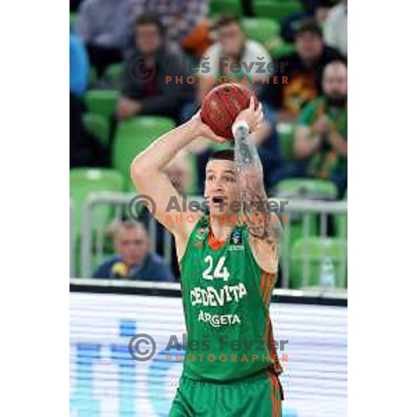 in action during basketball match between Cedevita Olimpija (SLO) and Cluj Napoca (ROM) in 7days EuroCup 2022-2023, played in Stozice Arena, Ljubljana, Slovenia on January 18, 2023
