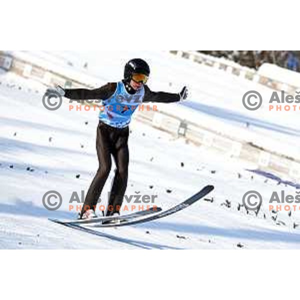 Luka Filip (SLO) competes at European Youth Olympic Festival in Ski jumping mix team event in Planica during EYOF Tarvisio 2023 on January 27, 2023