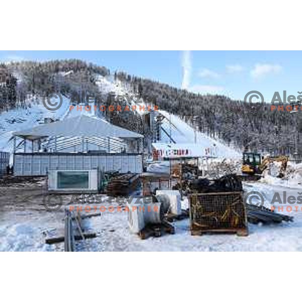 Preparation of press centre for 2023 World Nordic Championships in Planica on January 27, 2023
