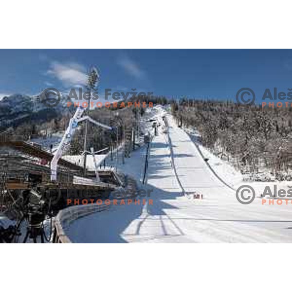 Preparation of jumping hill for 2023 World Nordic Championships in Planica on January 27, 2023