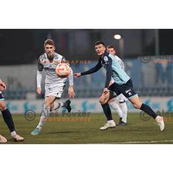 in action during Prva Liga Telemach 2022-2023 football match between Gorica and Koper in Nova Gorica, Slovenia on February 18, 2023