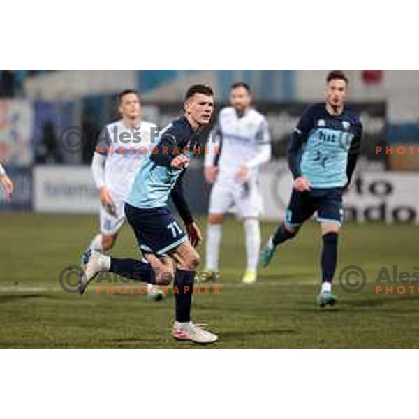 Matej Jukic scores goal from penalty during Prva Liga Telemach 2022-2023 football match between Gorica and Koper in Nova Gorica, Slovenia on February 18, 2023