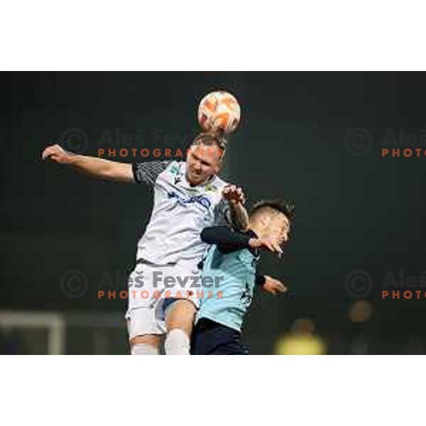 Zan Benedicic in action during Prva Liga Telemach 2022-2023 football match between Gorica and Koper in Nova Gorica, Slovenia on February 18, 2023