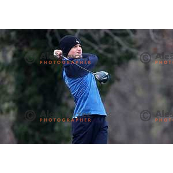Timon Svetek Zgonec during winter practice of Slovenia golf team at Lipica golf course, Sezana on February 17, 2023