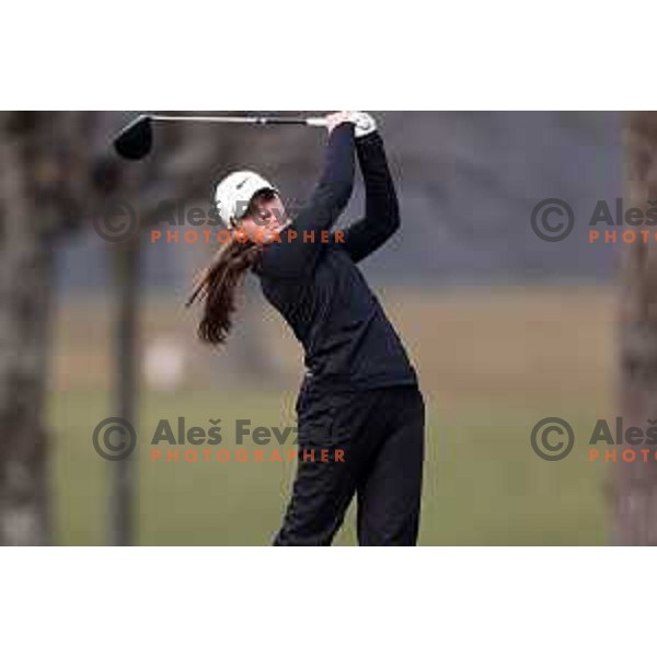Eva Kiri Fevzer during winter practice of Slovenia golf team at Lipica golf course, Sezana on February 17, 2023
