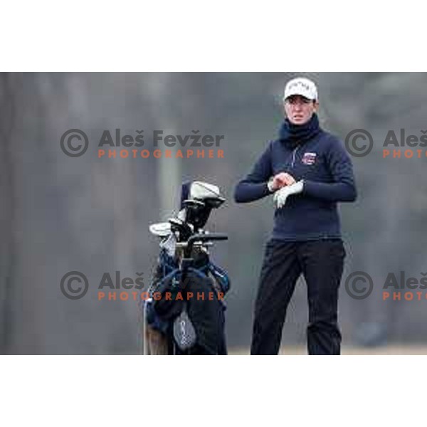 Barbara Car during winter practice of Slovenia golf team at Lipica golf course, Sezana on February 17, 2023