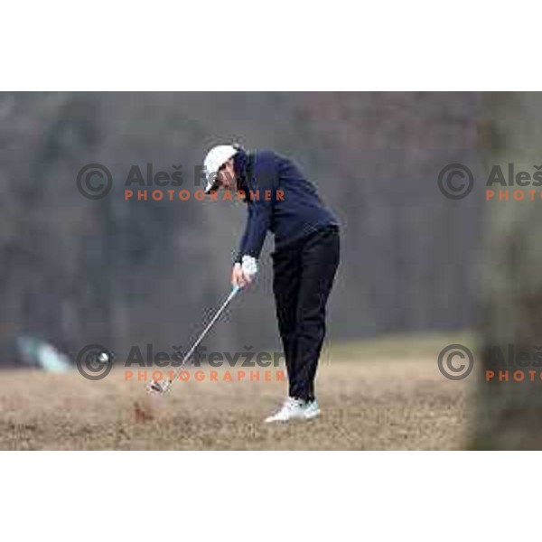 Barbara Car during winter practice of Slovenia golf team at Lipica golf course, Sezana on February 17, 2023