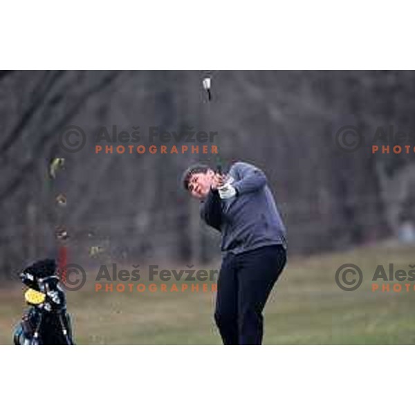 Blaz Pauletic during winter practice of Slovenia golf team at Lipica golf course, Sezana on February 17, 2023