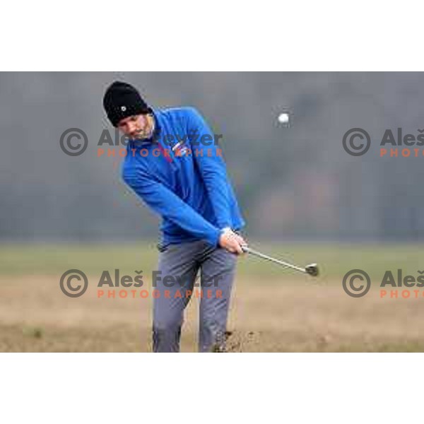 Tomi Bezensek during winter practice of Slovenia golf team at Lipica golf course, Sezana on February 17, 2023